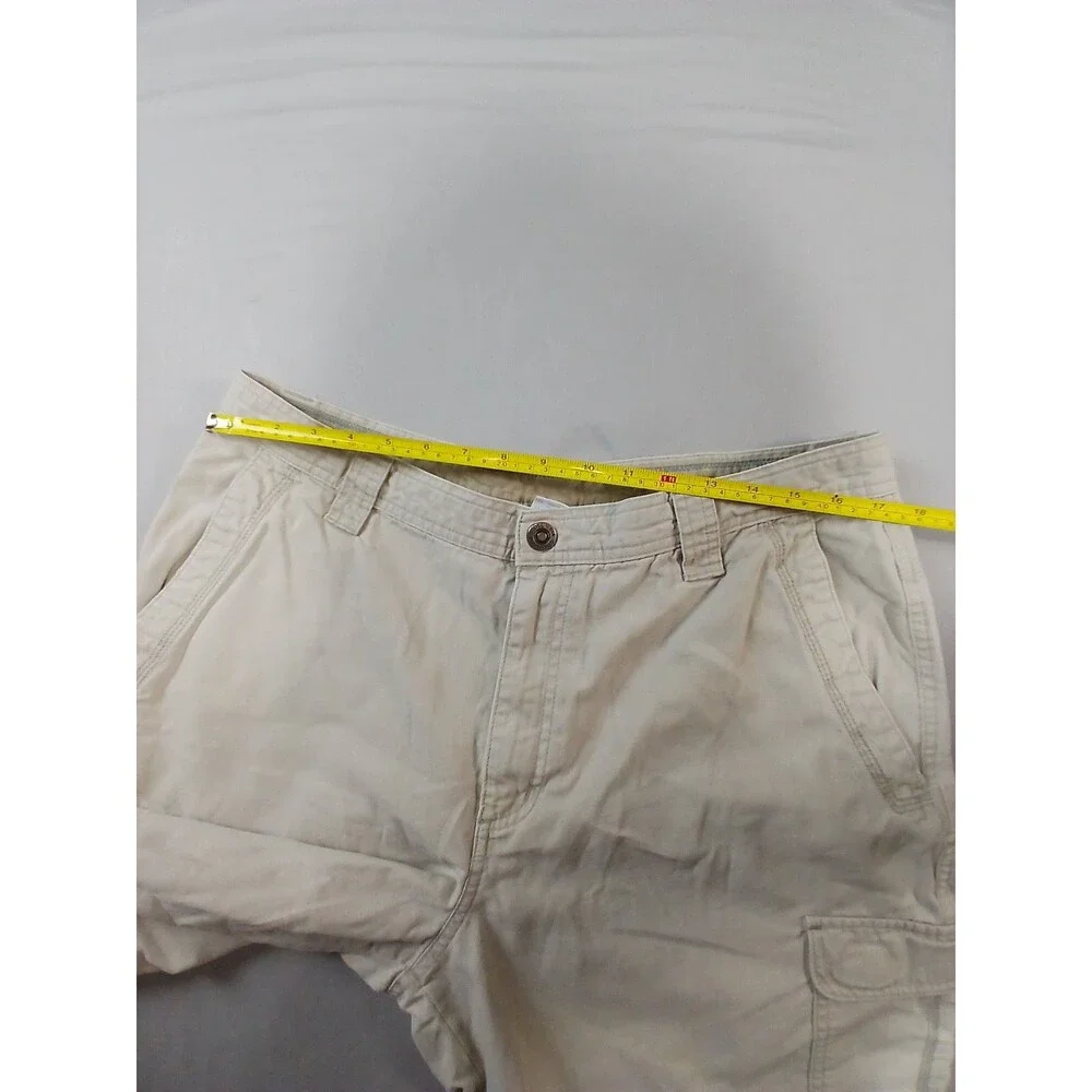 Columbia Mens Cargo Hiking Shorts Size 36 Khaki Omni Shield Stain Repellent 10in